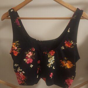 HEY ISLAND GIRL! LANDS' END Women's Tugless Scoop Neck Midkini Swim Top NEW Sz14